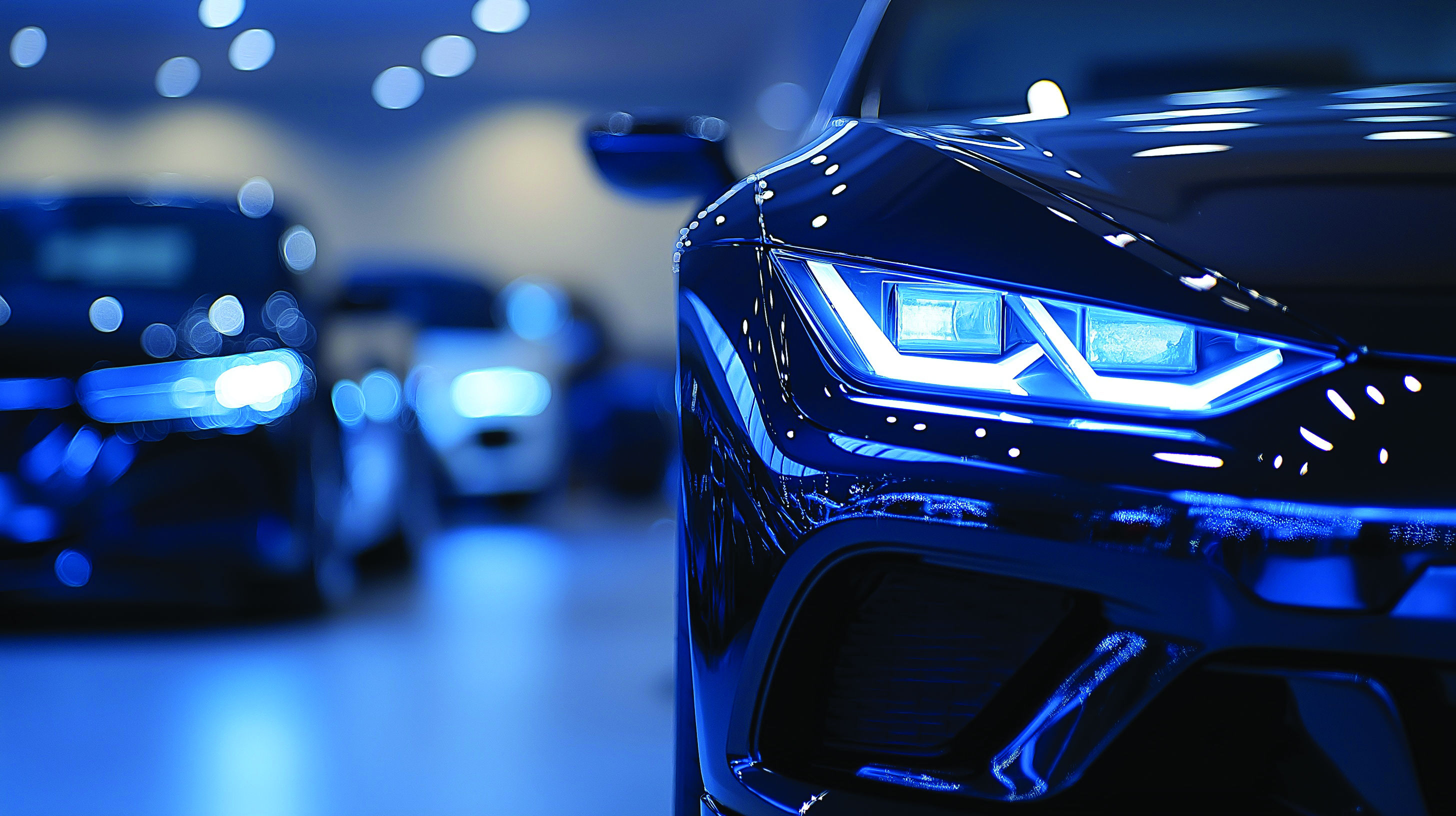 Used vehicles displayed at a dealership