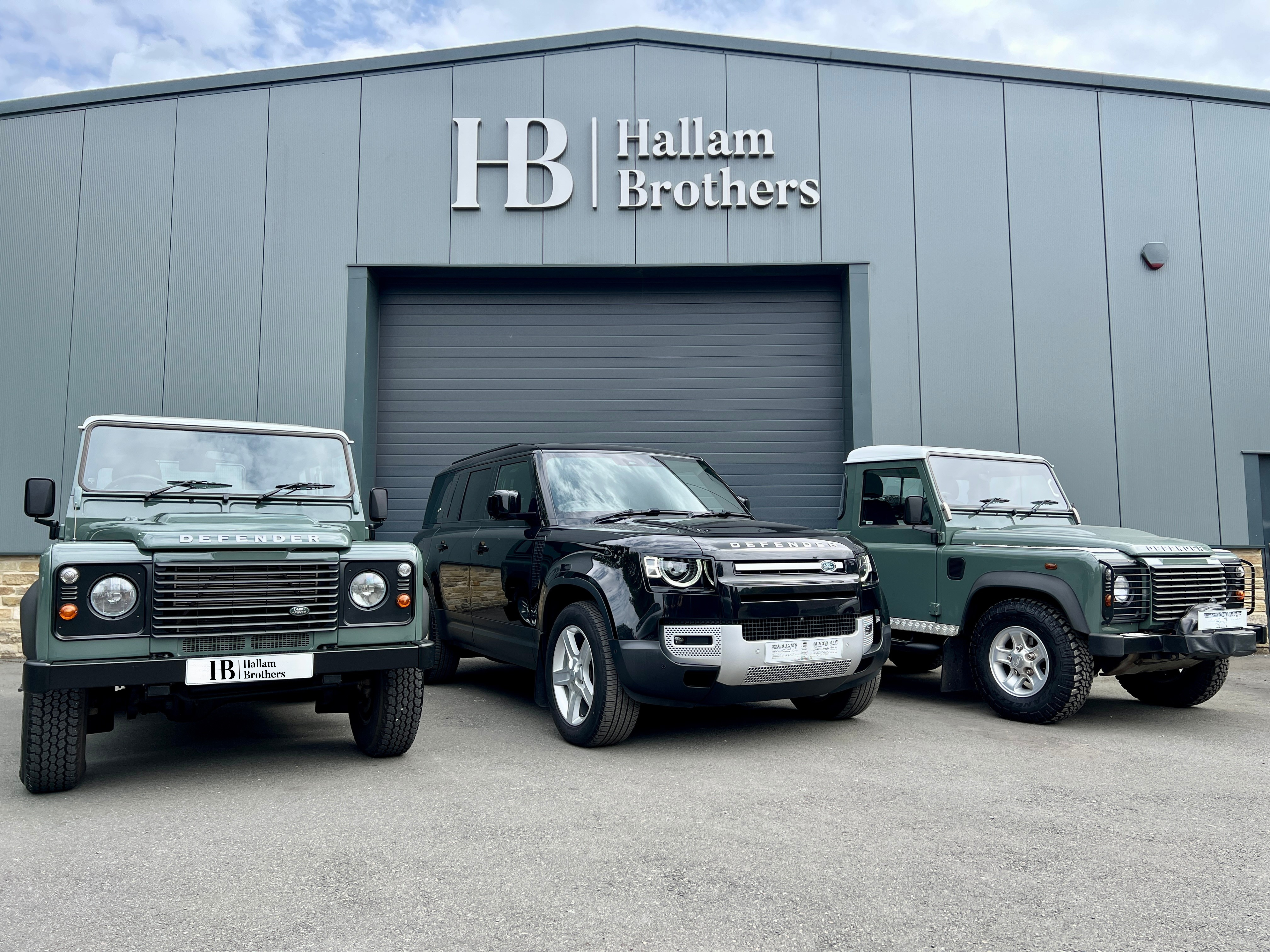 Hallam Brothers showroom with Land Rover vehicles